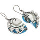 1 5/16" 925 Silver Nautilus Pearls Shell French Earrings