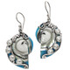 1 5/16" 925 Silver Nautilus Pearls Shell French Earrings