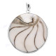 2 3/16" 925 Silver Genuine Nautilus Shell Round us Pendant