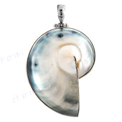 1 3/4" 925 Silver Genuine Nautilus Shell us Pendant