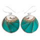 1 1/8" 925 Silver Nautilus Round Turquoise Blue Earrings