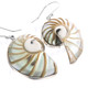 1 5/16" 925 Sterling Silver Nautilus Shell French Earrings