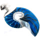 2 9/16" 925 Sterling Silver Nautilus Shell Blue Pendant