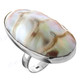 1 1/2" Adjustable 925 Sterling Silver Ridged Nautilus Shel Ring