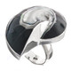 1 1/8" Adustable 925 Sterling Silver Black Nautilus Shell Ring