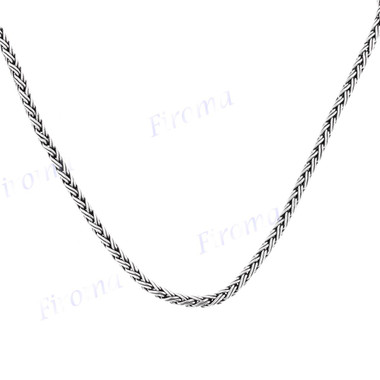 4mm Wheat Style Handmade Solid 925 Sterling Silver Chain Necklace With Screwcap
