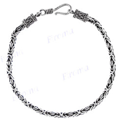 3mm Handmade 925 Sterling Silver Byzantine Chain Bracelet