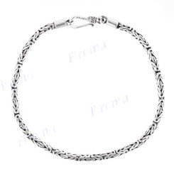 2.5mm Handmade 925 Sterling Silver Byzantine Chain Bracelet/Anklet
