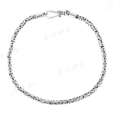 2.5mm Handmade 925 Sterling Silver Byzantine Chain Bracelet/Anklet