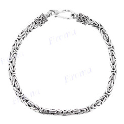 4mm Handmade 925 Sterling Silver Byzantine Chain Bracelet/Anklet