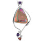 3" 925 Silver Amethyst Garnet Titanium Drusy us Pendant