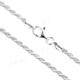Rope 1.4mm, 1.9mm, 2.5mm Italian Made Chain 925 Sterling Silver Necklace