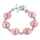 925 Sterling Silver Pink Mabe Pearl 7 1/2" Toggle Bracelet