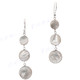 1 15/16" 925 Silver White Mother Of Pearl Shell Earrings