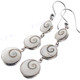 1 3/4" 925 Silver Cone Shell Eye French Wires Earrings