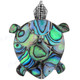 925 Silver Paua Abalone Shell Turtle us Brooche Pendant
