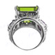 Bold 925 Sterling Silver Peridot Amethyst Face Cocktail Ring