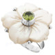 PERIDOT MOTHER OF PEARL SHELL FLOWER 925 STERLING SILVER ADJUSTABLE ring