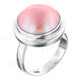Handmade Adjustable Pink Mabe Cultured Pearl 925 Sterling Silver Ring
