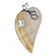 2 7/16" 925 Silver Blue Topaz Mother Of Pearl Shell Pendant