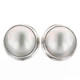 925 Sterling Silver South Pacific White Mabe Pearl Clip-On Earrings