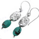 1" 925 Sterling Silver Turquoise French Wires Earrings
