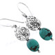 1" 925 Sterling Silver Turquoise French Wires Earrings