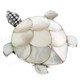 925 Sterling Silver Mother Of Pearl Shell Turtle us Pendant