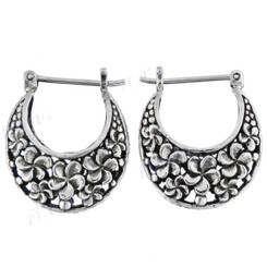 13/16" 925 Sterling Silver Flower French Wires Earrings