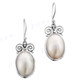 5 1/2" 925 Silver White Mabe Pearl Oval French Earrings