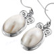 5 1/2" 925 Silver White Mabe Pearl Oval French Earrings