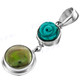 925 Silver Freshwater Coint Pearl Turquoise Flower Pendant