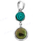 925 Silver Freshwater Coint Pearl Turquoise Flower Pendant