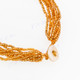 Seed Beads Sono Wood Oval 17" Gold Necklace Pendant