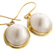 Gold Plated Sterling Silver White Mabe Pearl Earrings