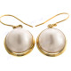 Gold Plated Sterling Silver White Mabe Pearl Earrings