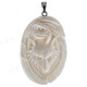2 3/4" 925 Sterling Silver Bison Bone Eagle Wolf us Pendant