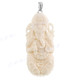 3" 925 Silver Bison Bone Carved Ganesha God us Pendant