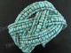 Glass Seed Beads 7" Turquoise Cuff Bracelet