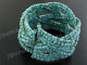 Glass Seed Beads 7" Turquoise Cuff Bracelet