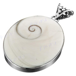 1 15/16" 925 Sterling Silver Shiwa Eye Shell us Pendant