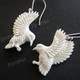 1 5/16" 925 Silver Bison Bone Hummingbird Colibri Earrings