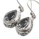1/2" 925 Silver White Clear Quartz Teardrop French Earrings