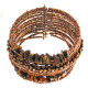 Seed Beads Tiger Eye 7" Bronze Cuff Bracelet