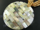 Mother Of Pearl 2mm Seed Beads Shell 17 1/2" Gold Necklace
