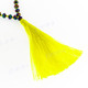 32" Neon Peacock Glass Beaded Handmade Tassel Necklace