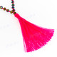 32" Neon Peacock Glass Beaded Handmade Tassel Necklace