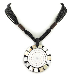 Cone Shell 17" Black Necklace Pendant