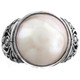 Scroll South Pacific White Mabe Cultured Pearl 925 Sterling Silver Ring