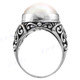 Scroll South Pacific White Mabe Cultured Pearl 925 Sterling Silver Ring